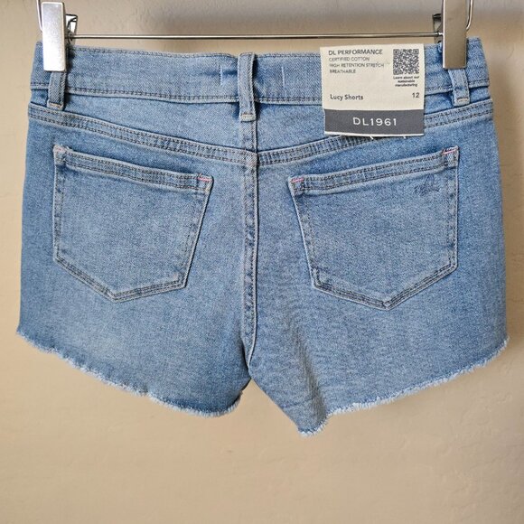 DL1961 Lucy Cutoff Two Tone Shadow Panel Denim Shorts - Picture 7 of 14